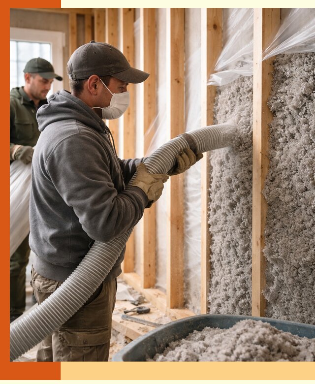 Утепление каркасного дома эковатой в Городце — качественно и надолго
