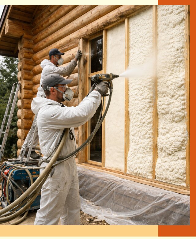 Утепление деревянного дома ППУ в Городце от 4252 руб/м2 | ТепломастерГрд — под ключ
