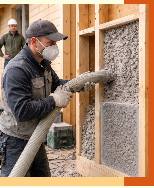 Утепление дома из бруса эковатой в Городце от 1873 руб/м2 | ТепломастерГрд