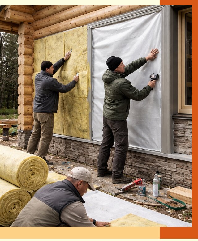 Утепление бревенчатого дома в Городце от 7744 руб/м2 — заказать под ключ | ТепломастерГрд