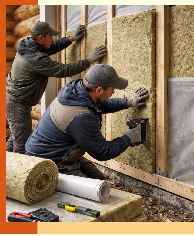 Утепление бревенчатого дома под ключ в Городце