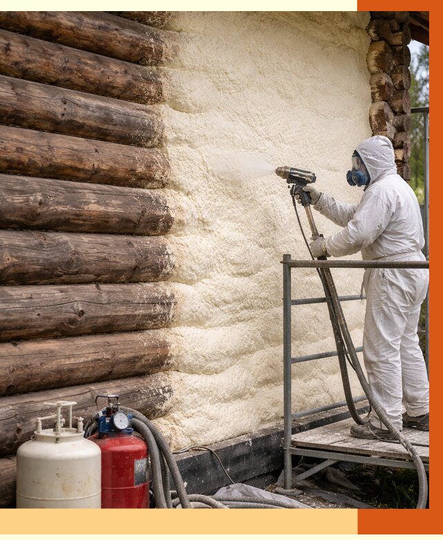 Утепление бревенчатого дома ППУ в Городце под ключ от 6327 руб. | ТепломастерГрд