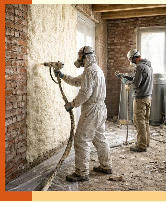 Утепление кирпичного дома пенополиуретаном в Городце