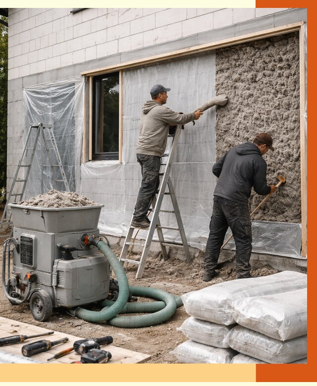 Утепление дома из газобетона эковатой в Городце от 4555 руб./м2 | ТепломастерГрд