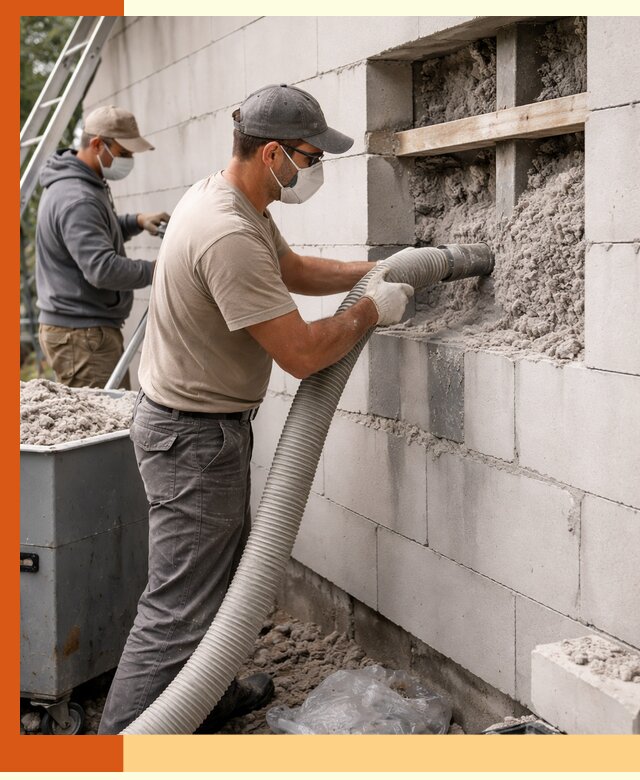 Утепление дома из газобетона эковатой в Городце