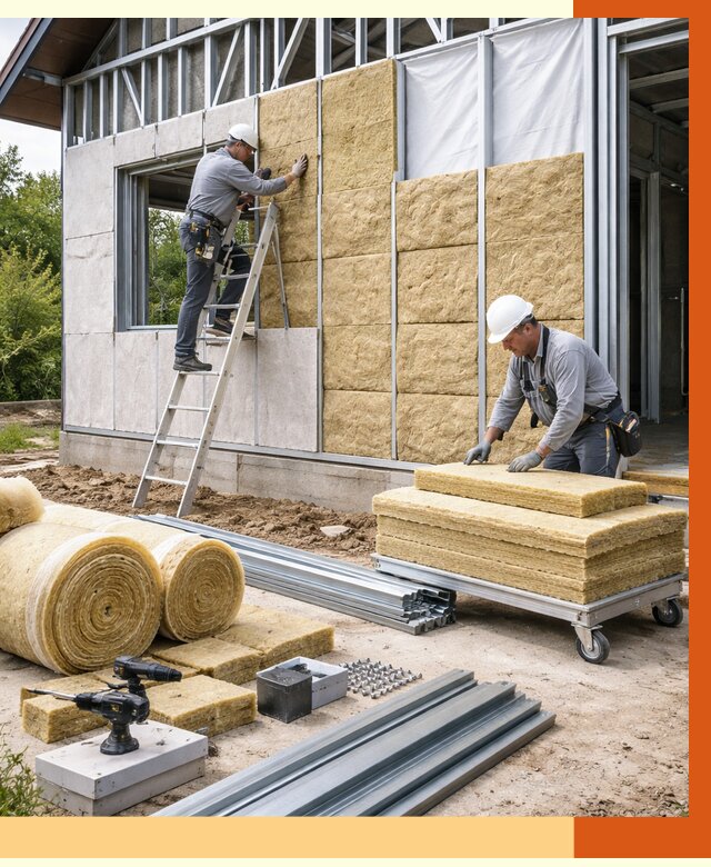 Утепление дома из ЛСТК в Городце от 5264 руб./м² — профессионально | ТепломастерГрд