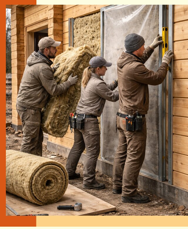 Утепление дома из двойного бруса в Городце качественно и надёжно