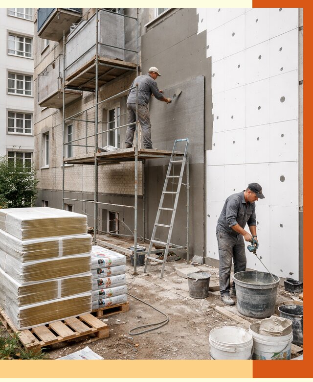 Утепление квартиры снаружи в Городце от 6226 руб/м2 под ключ | ТепломастерГрд