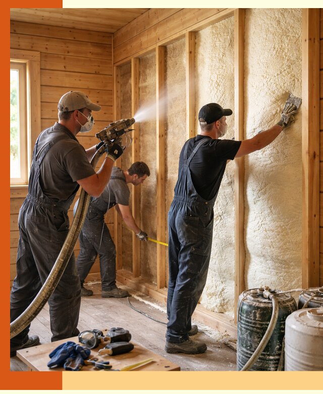 Утепление бани пенополиуретаном (ППУ) в Городце