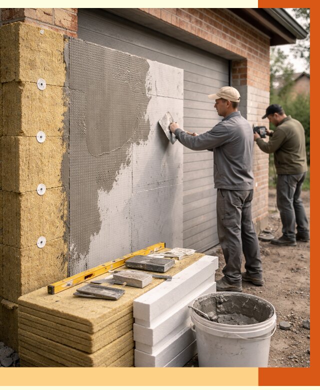 Утепление гаража снаружи в Городце от 4252 руб. за м2 — наружное утепление под ключ | ТепломастерГрд