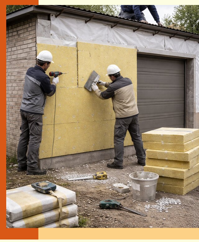 Утепление гаража снаружи в Городце качественно и надёжно