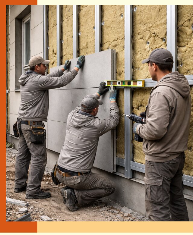 Утепление вентилируемого фасада под ключ в Городце