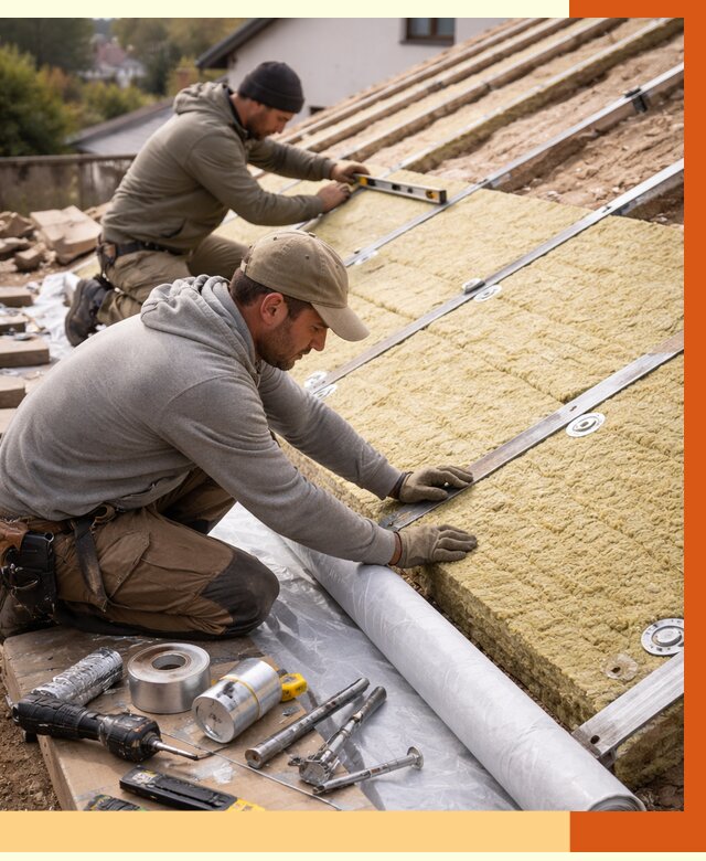 Утепление крыши снаружи в Городце под ключ от 1215 руб./м2 | ТепломастерГрд