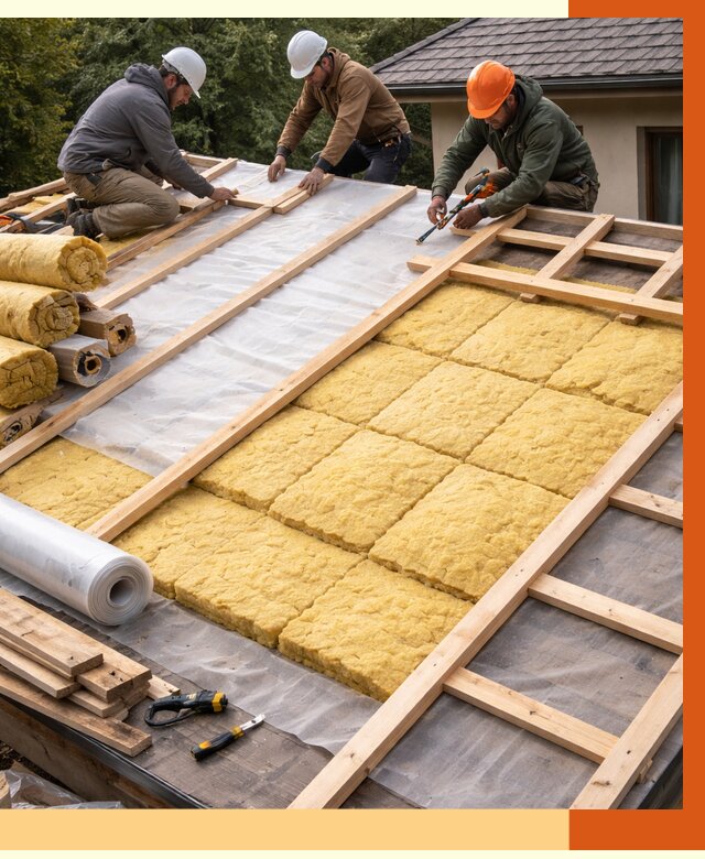 Утепление скатной крыши в Городце от 1265 руб./м2 под ключ | ТепломастерГрд