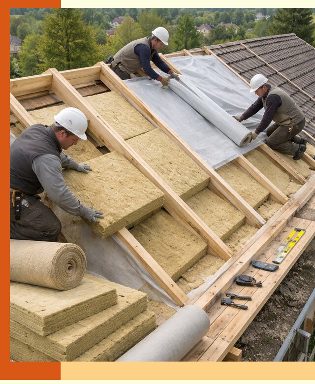 Утепление скатной крыши в Городце качественно и надёжно