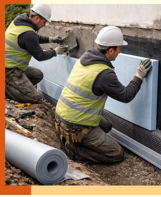 Утепление фундамента снаружи в Городце — профессиональная теплоизоляция