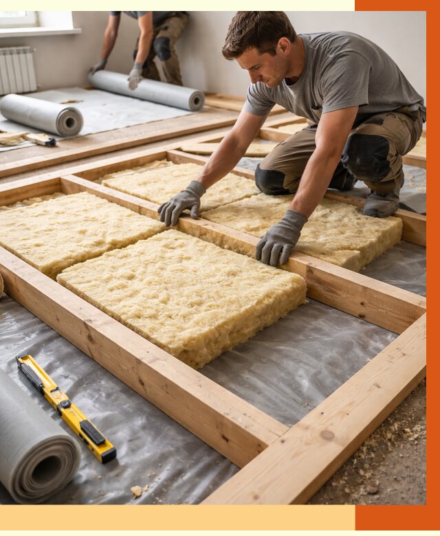 Утепление деревянного пола в Городце от 1518 руб./м2 под ключ | ТепломастерГрд