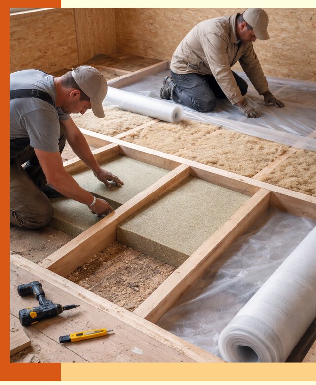 Профессиональное утепление деревянного пола в Городце