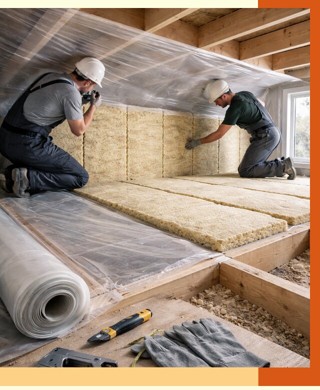 Утепление перекрытий в Городце от 2885 руб/м2 — утепление межэтажных и чердачных | ТепломастерГрд