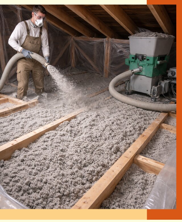 Утепление чердака эковатой в Городце от 1468 руб/м2 — заказать у ТепломастерГрд