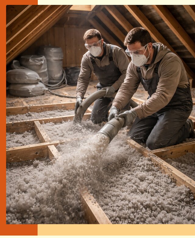 Утепление чердака эковатой в Городце — быстро и надёжно