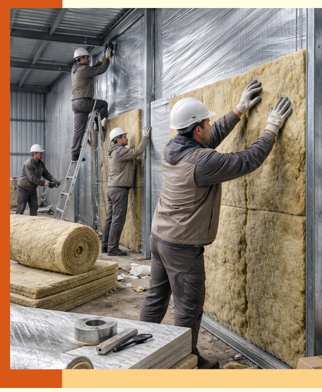 Утепление металлического склада в Городце: теплоизоляция и герметизация