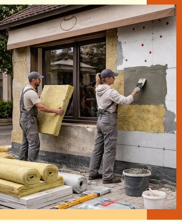 Утепление кафе в Городце от 4252 руб/м2 — комплексно под ключ | ТепломастерГрд