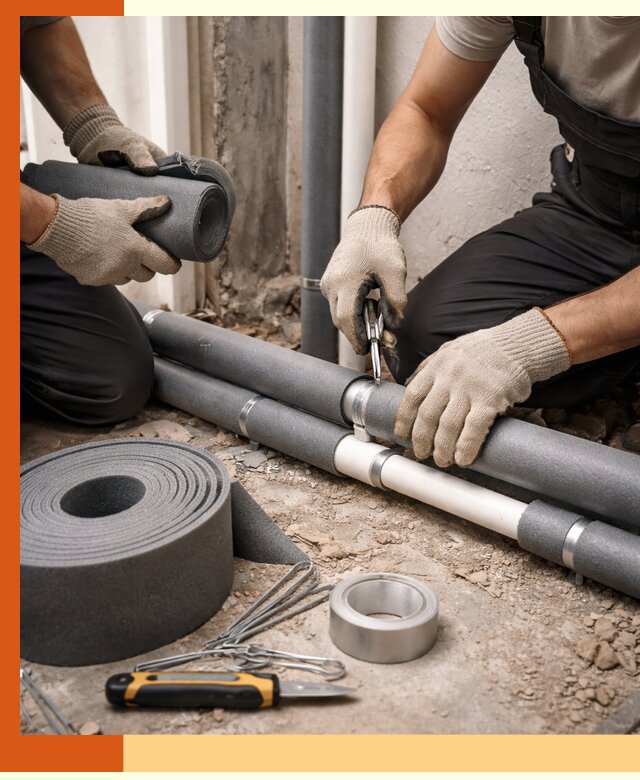 Утепление труб водоснабжения в Городце — монтаж и защита сети