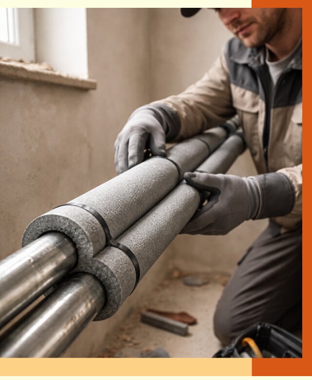 Утепление труб отопления в Городце от 2885 руб. за м² — услуги под ключ | ТепломастерГрд