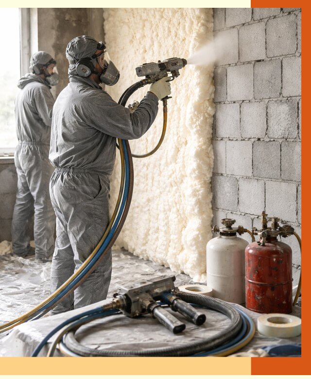 Утепление блочной стены ППУ в Городце от 4302 руб./м² — ТепломастерГрд