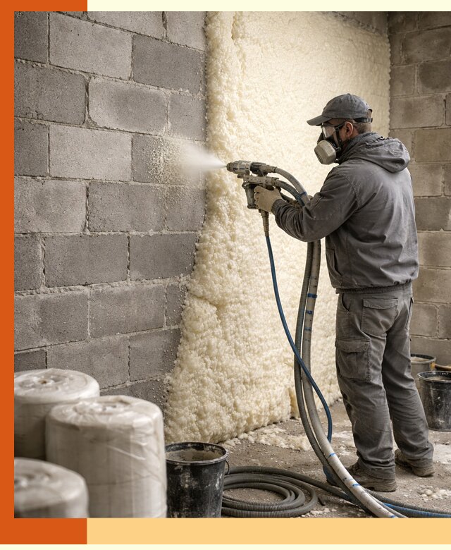 Утепление блочной стены ППУ в Городце качественно и надёжно