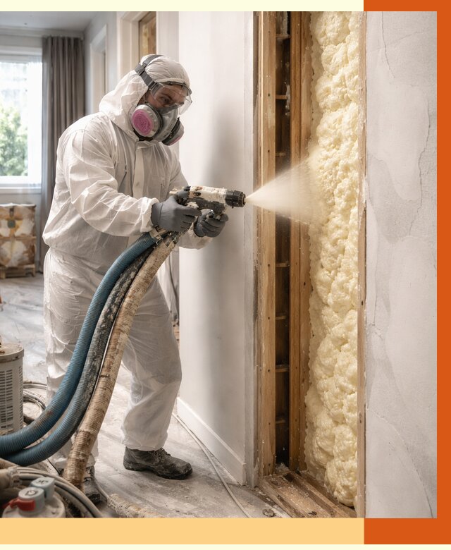 Межстеновое утепление ППУ в Городце от 2784 руб/м2 — межстенное утепление под ключ | ТепломастерГрд