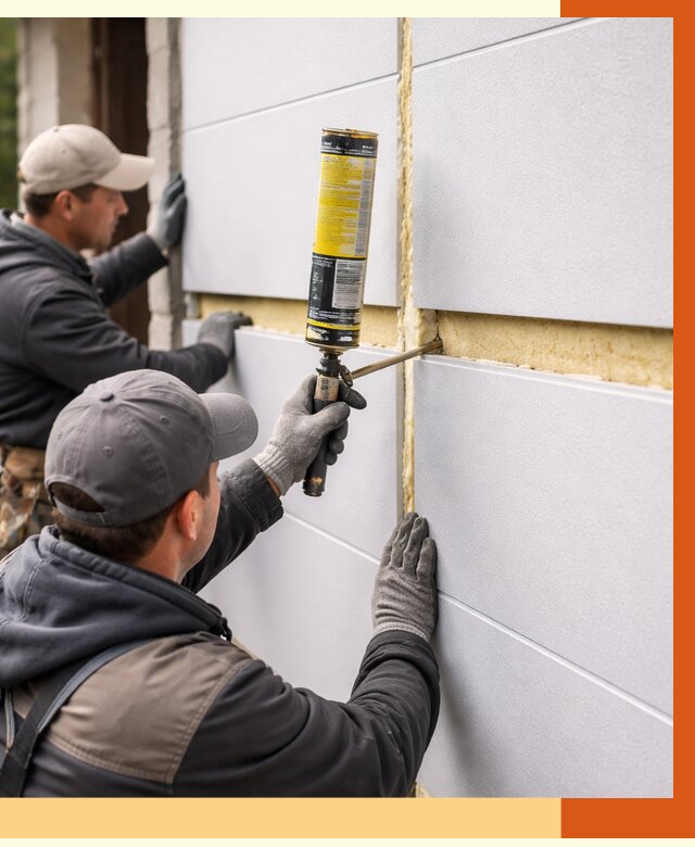 Утепление сэндвич панелей ППУ в Городце от 4252 руб. за м2 | ТепломастерГрд