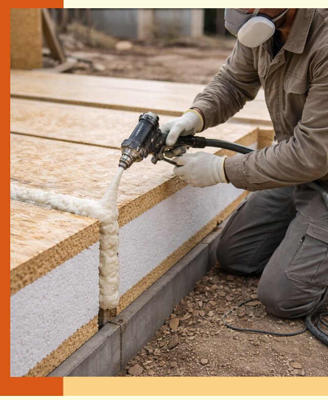 Утепление СИП-панелей пенополиуретаном (ППУ) в Городце