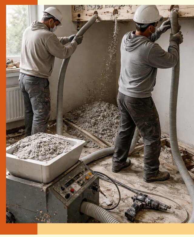 Заполнение пустот перекрытий пеной и наполнителями в Городце