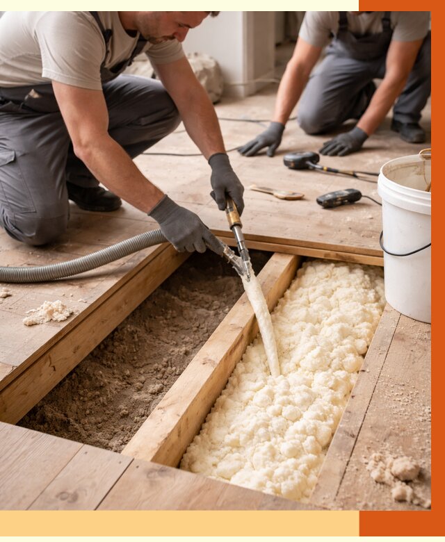 Заполнение пустот пола в Городце от 2733 руб. — утепление пустот пола под ключ | ТепломастерГрд