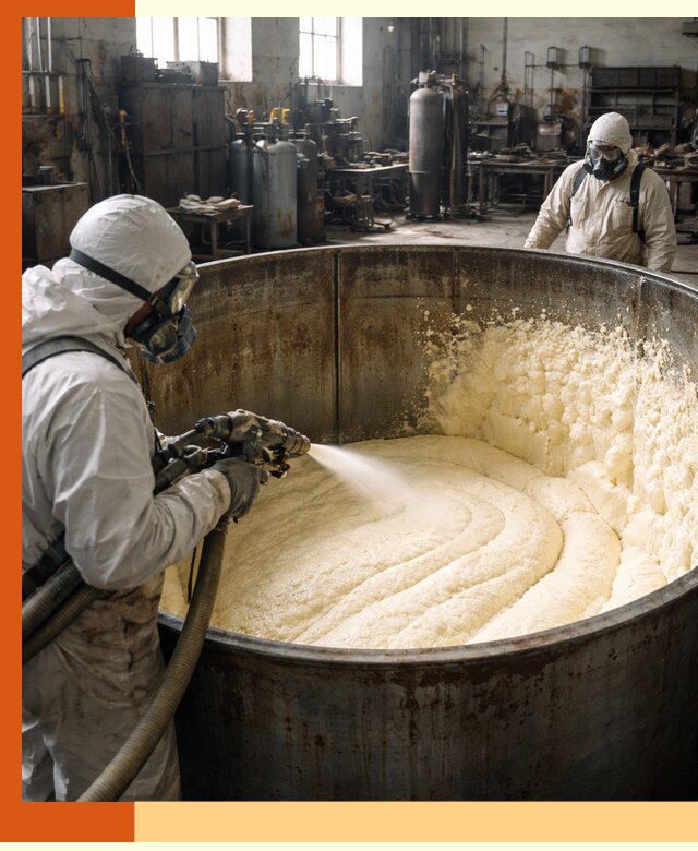 Заливка ппу в емкости с полной изоляцией и герметизацией в Городце