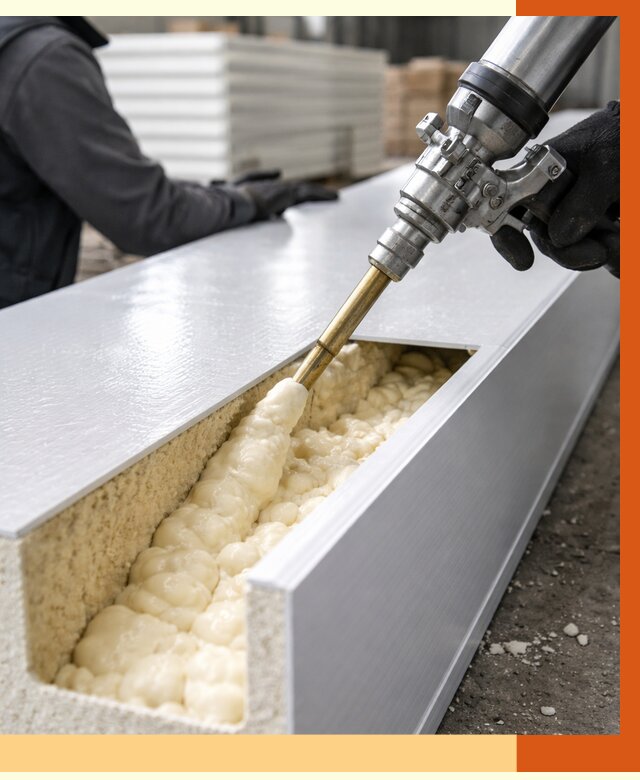 Заполнение пустот холодильных панелей в Городце от 7592 руб. | ТепломастерГрд