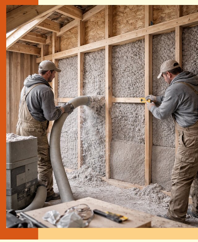 Утепление эковатой стен, потолков и перекрытий в Городце