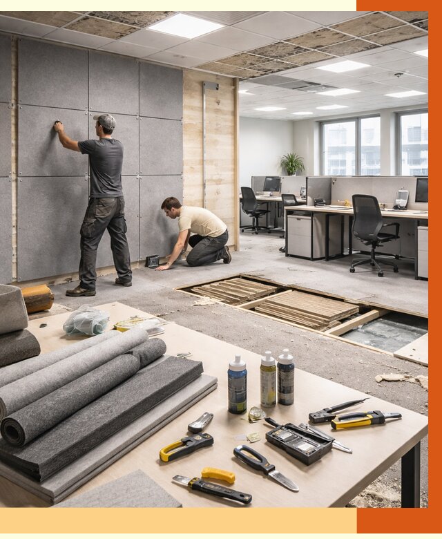 Профессиональная шумоизоляция офиса в Городце от 6833 руб. за м2 | ТепломастерГрд