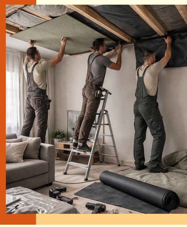 Шумоизоляция потолка в Городце — профессиональное устранение шумов