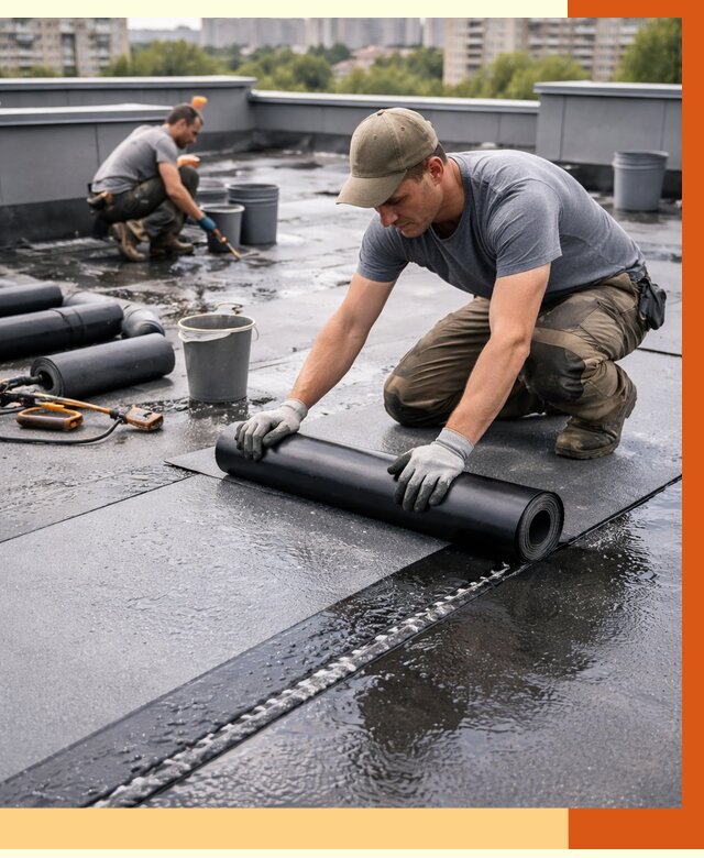 Гидроизоляция плоской кровли в Городце от 4555 руб./м2 — профессионально | ТепломастерГрд