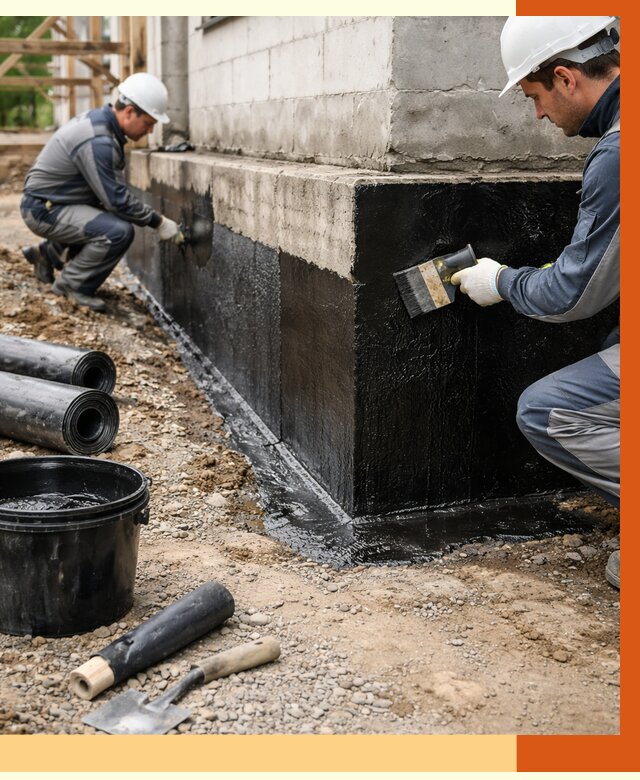 Гидроизоляция фундамента в Городце от 1265 руб. — профессионально, под ключ | ТепломастерГрд