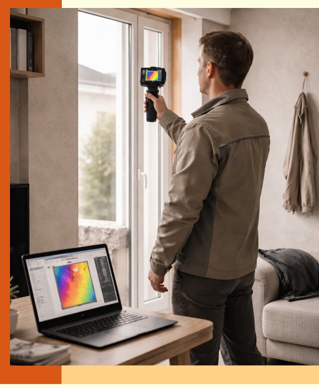 Тепловизионное обследование квартиры в Городце для поиска утечек тепла