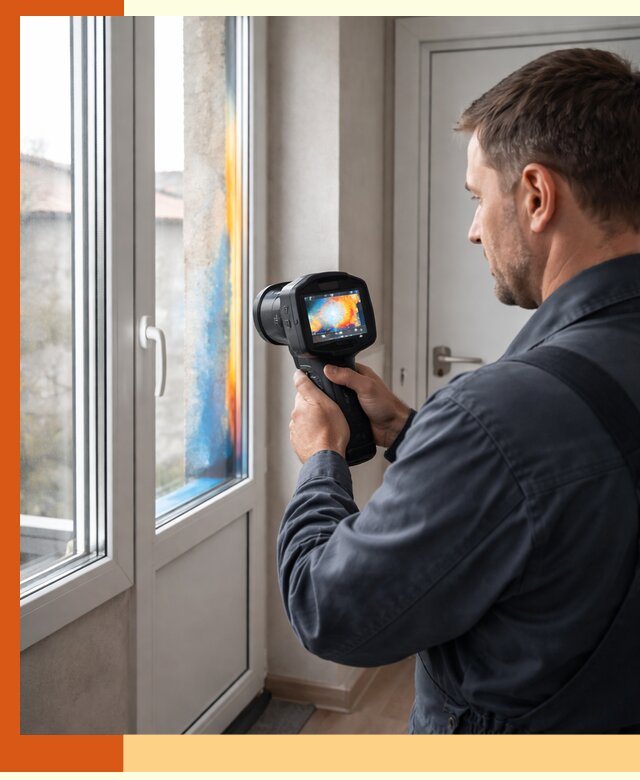 Тепловизионное обследование окон и дверей в Городце