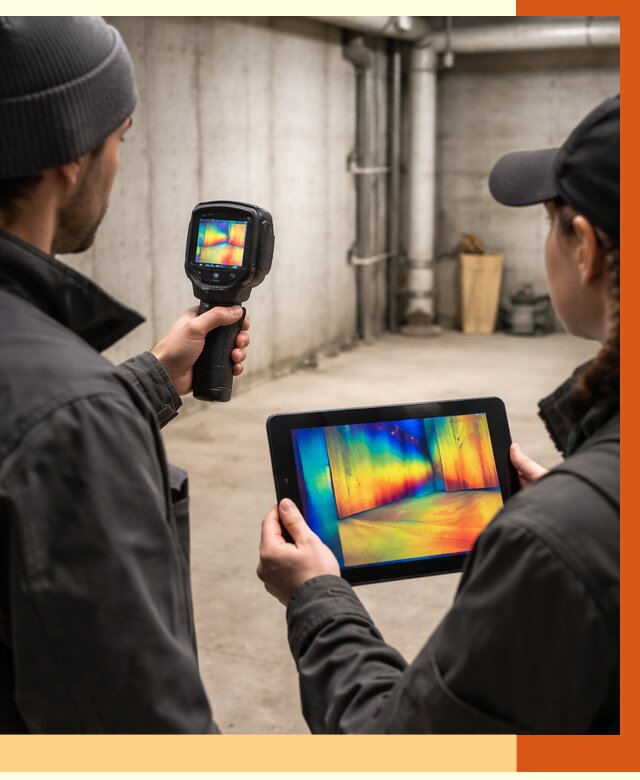 Тепловизионное обследование подвала в Городце от 4555 руб. — проверка гидроизоляции | ТепломастерГрд