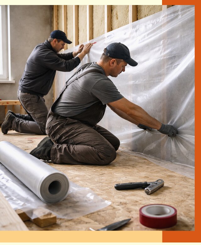 Монтаж пароизоляции в Городце от 2531 руб. — установка и укладка под ключ | ТепломастерГрд